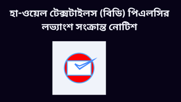 হা-ওয়েল টেক্সটাইলস (বিডি) পিএলসির ২০২১-২০২২ সালের অদাবিকৃত লভ্যাংশ সংক্রান্ত নোটিশ