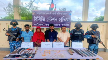 হাতিয়াতে যৌথবাহিনীর অভিযানে নারীসহ আটক ৪