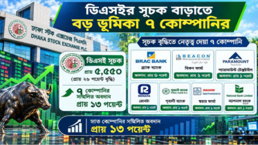 সূচকের উত্থানে ৭ কোম্পানির বড় অবদান, একাই ব্র্যাক ব্যাংকের প্রায় সূচকের উত্থানে ৭ কোম্পানির বড় অবদান, একাই ব্র্যাক ব্যাংকের প্রায়